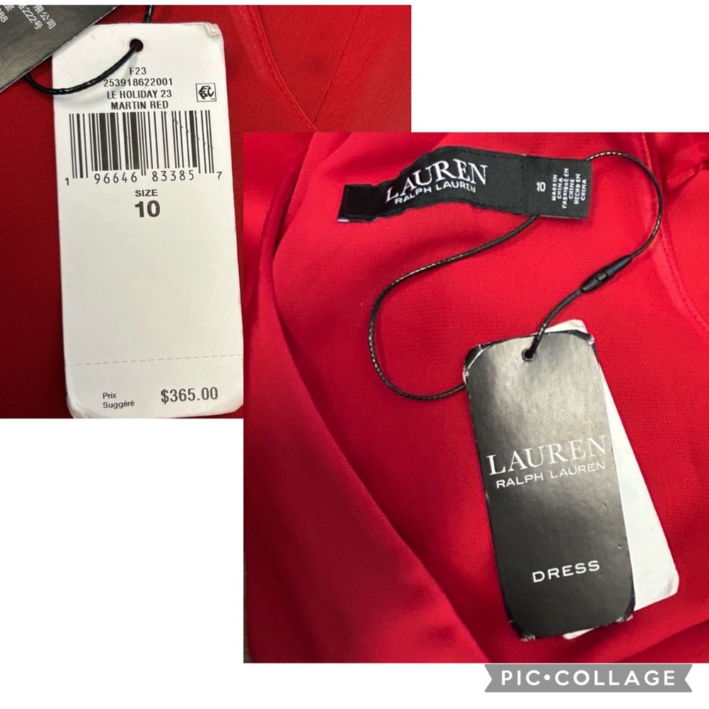 Lauren Ralph Lauren Red Sleeveless Pleated Satin Charmeuse Halter Maxi Gown 10 - Picture 16 of 17
